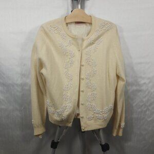 1950's Cream Beaded Cardigan by Mohan's Ltd – Hong Kong